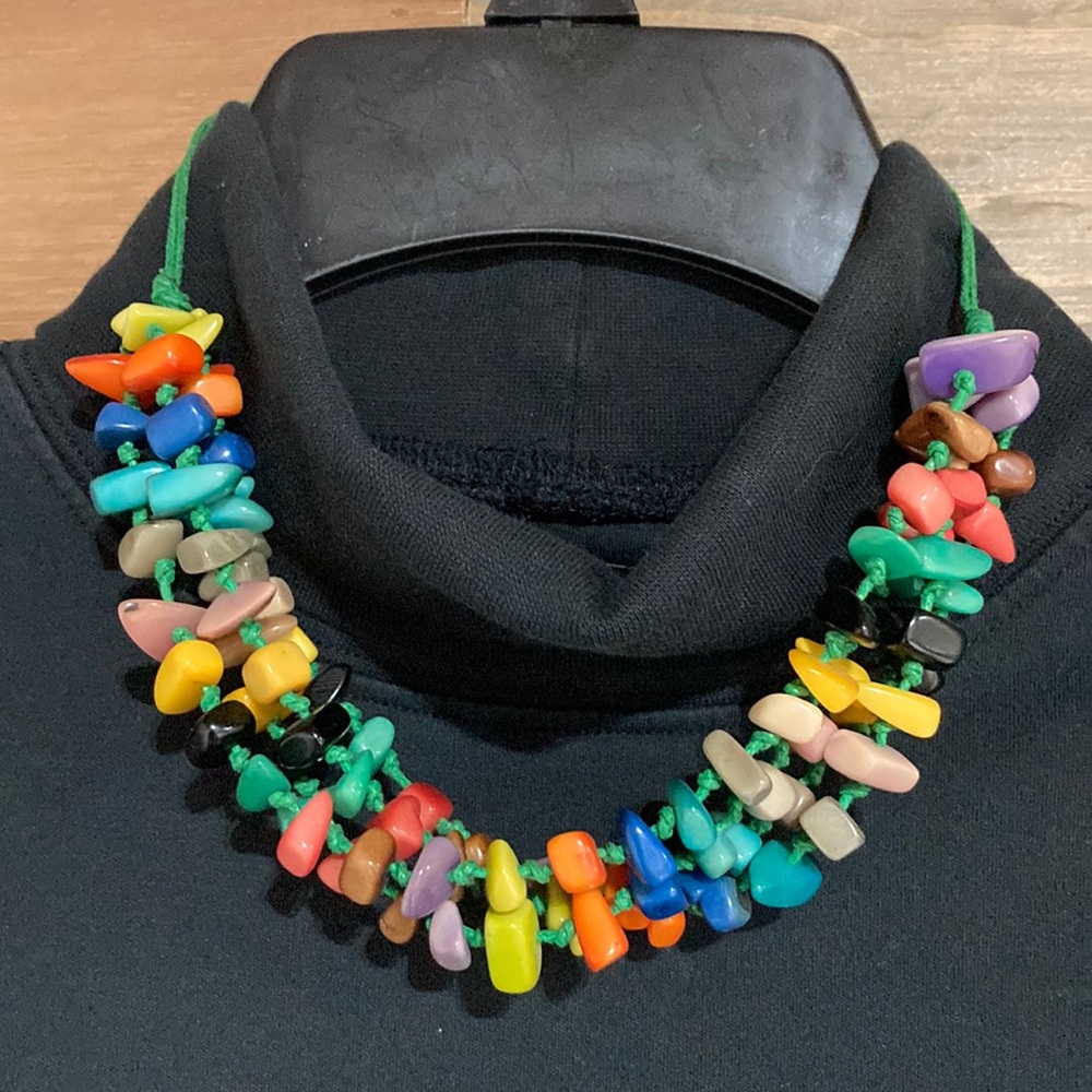 Multi-colored Bead 4 Strand Necklace